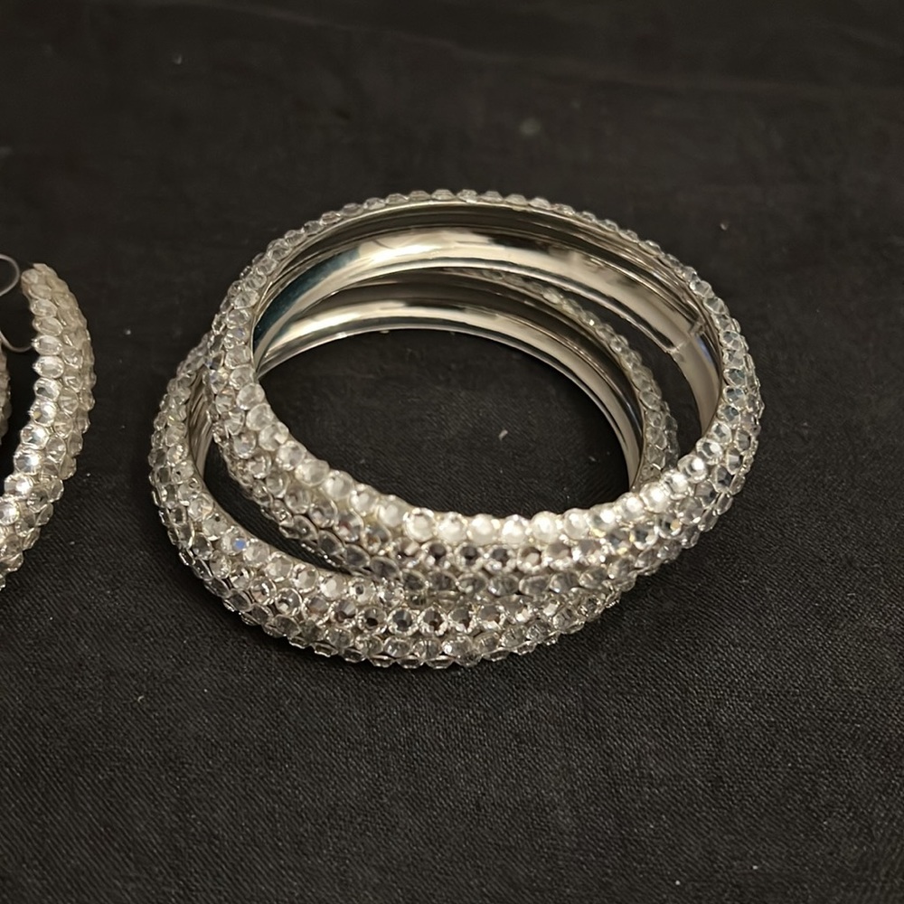 A Set Bangle Bracelets & Earrings - image 2